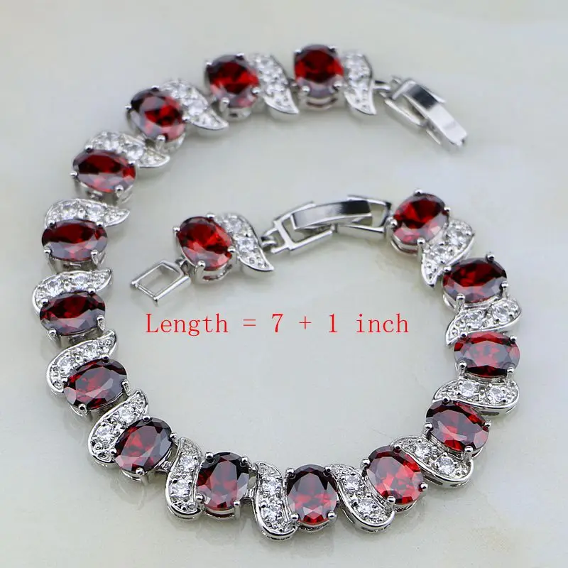 Ювелирные изделия из стерлингового серебра 925 пробы Красный Кристалл белый