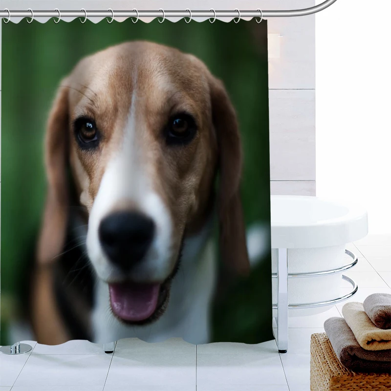 

Beagle Dog Shower Curtain Polyester Fabric Print Bath Curtains For Bathroom Waterproof Bath Curtain Hook Modern Eco-Friendly