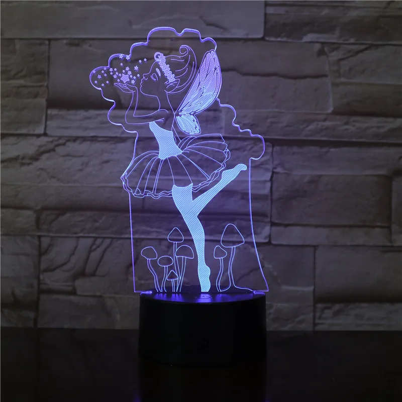 Красивая девушка 3D светодиодный ночной Светильник многоцветный RGB Украшения в