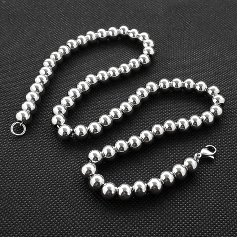 mens necklaces beads stainless steel large chain necklace gifts for male accessories jewelry on the neck wholesale | Украшения и