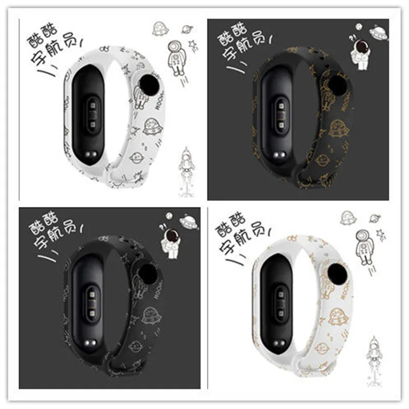 Graffiti style Strap For XiaoMi Mi Band 3 4 5 6 Silicone Wrist Strap For XiaoMi MiBand 6 sports strap for mi band 5 3 4 bracelet