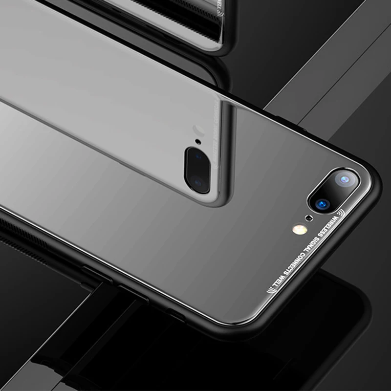 Чехол для iPhone 7 Plus Роскошный чехол Apple 6 6S из ТПУ с закаленным стеклом 8 Plus|Бамперы| |