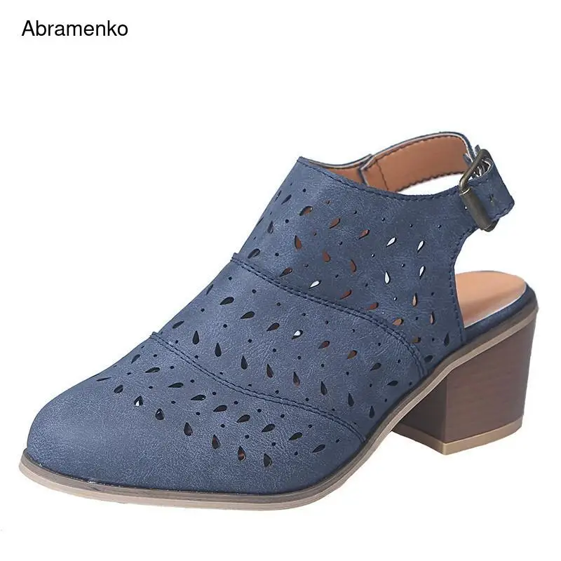 

Gladiator Sandals Woman Summer Style High-Heel Vintage Women Black Hollow Out lady Shoes Sandals Pumps Sexy Shoes Size 34-43