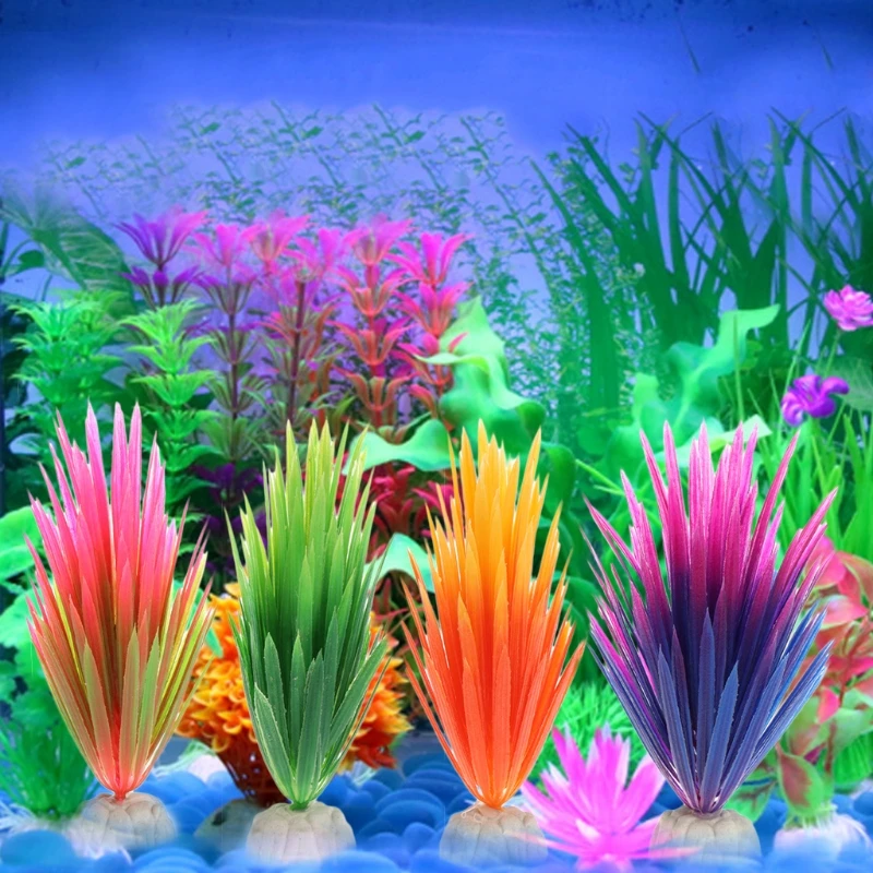 

Artificial Plastic Plant Narcissus Water Grass Fish Tank Aquarium Decor Ornament K3NA