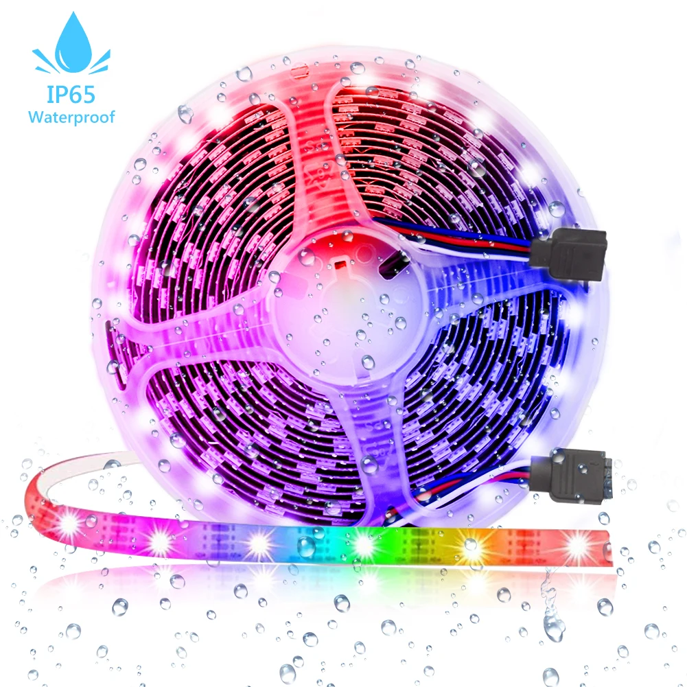 

2835/5050 LED Strip Light 5M DC 12V EU Adapter Waterproof APP Remote Control with battery Flexible Tape Works Wifi Smart RGB Kit