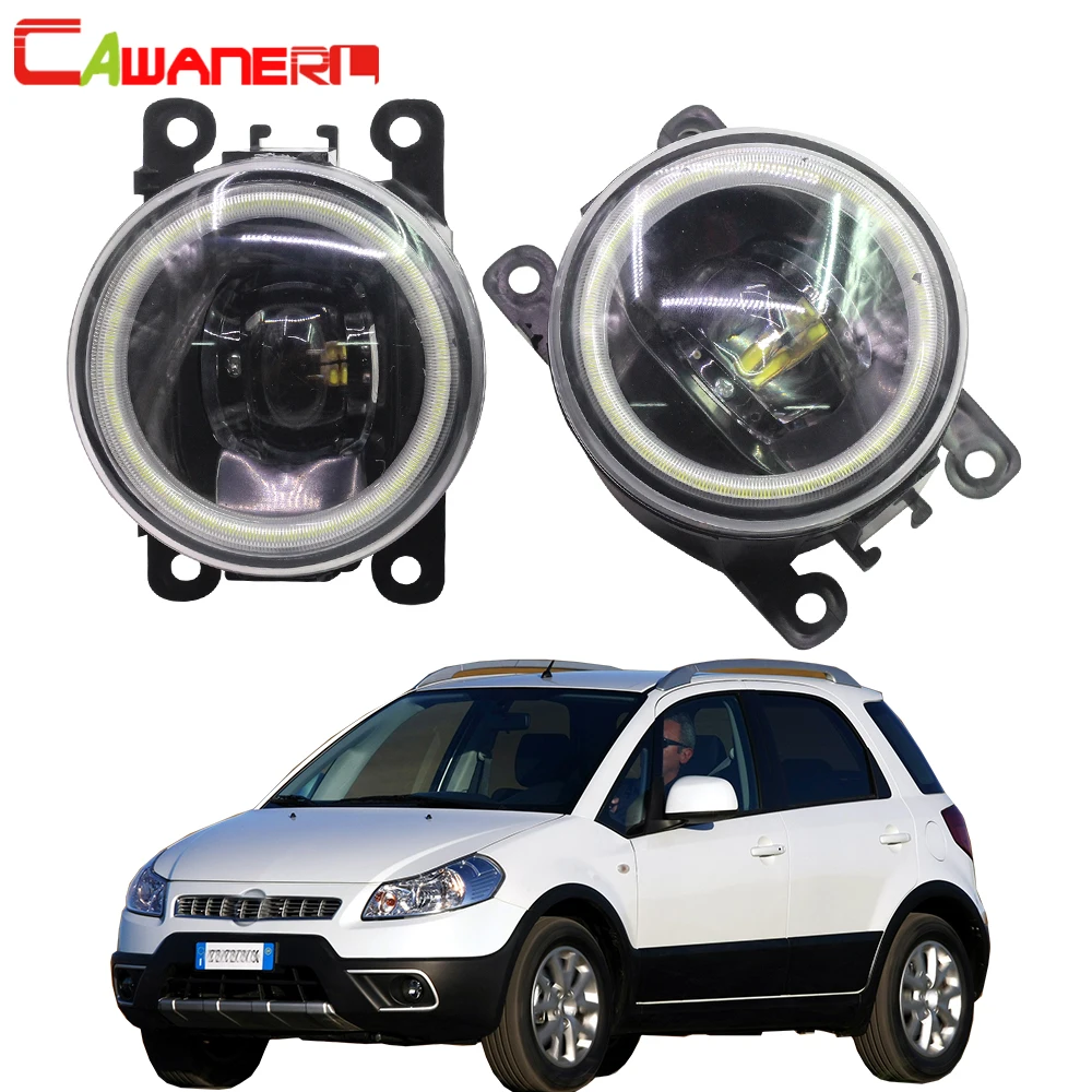 

Cawanerl Car Styling H11 LED Fog Light Lamp Assembly 4000LM Angel Eye DRL Daytime Running Light 12V For Fiat Sedici 2009-2016