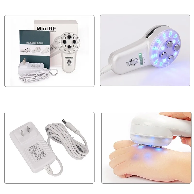 Уход за кожей лица RF EMS электропорации светодиодный светильник Фотон терапия