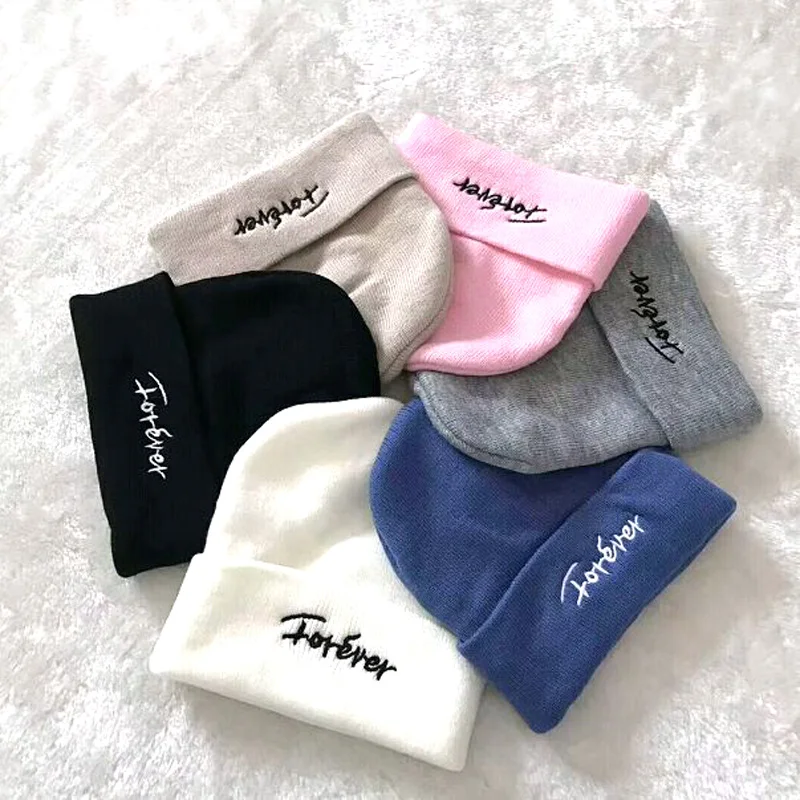 Детская вязаная шапка XEONGKVI с вышивкой в Корейском стиле осенне зимняя Брендовая