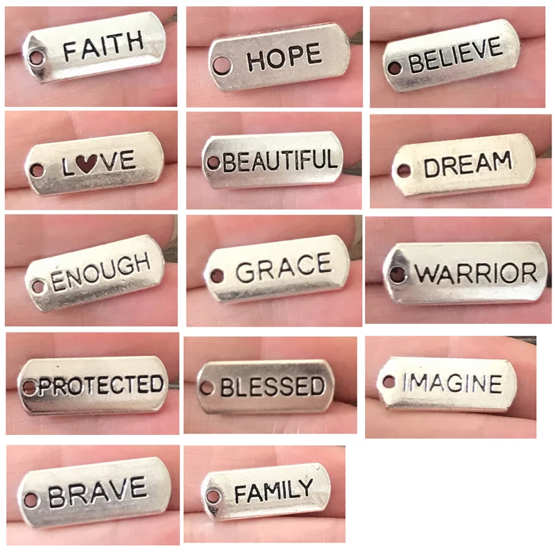12 шт оптом вера очарование вдохновляющие подвески из цинкового сплава