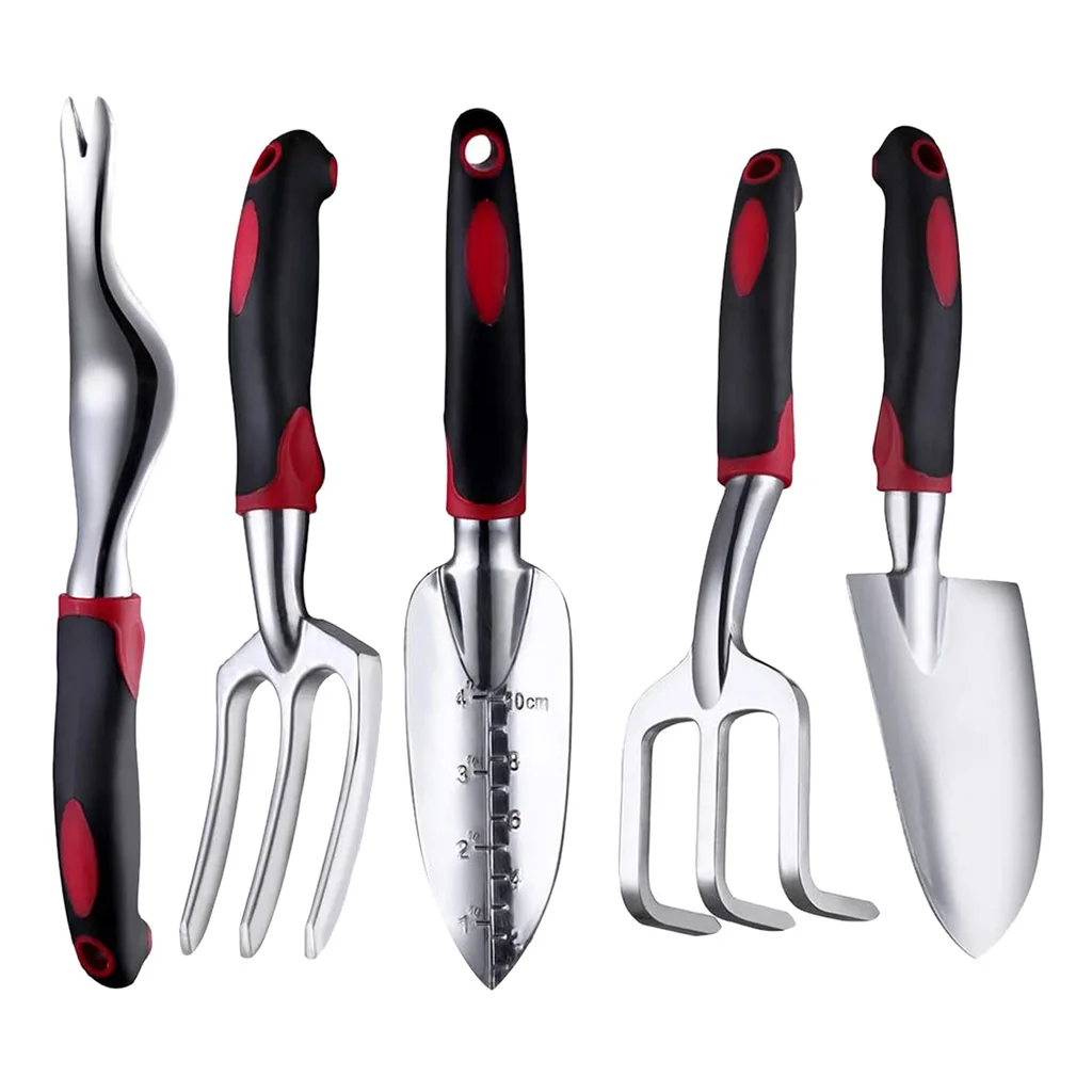 

Gardening Tool Set, 5 PCS Heavy Duty Aluminum Garden Hand Tools Kit