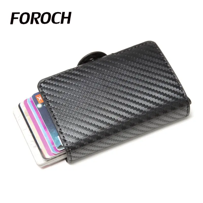 Black 1 Кредитный держатель для карт, кошелек, металлический держатель для карт, защита от Rfid, кошелек для карт, чехол для визиток, держатель для карт, tarjetero hombre porte carte - Цвет: Black 1