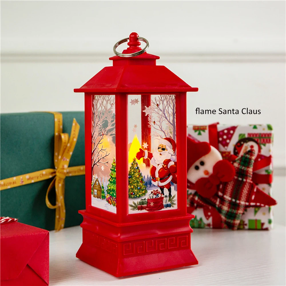 flame Santa Claus Новинка освещение Снеговик Лось старый человек Декор лампа для дома 3* AAA батарея питание Милая лампа настольное украшение Рождественский орнамент - Испускаемый цвет: flame Santa Claus