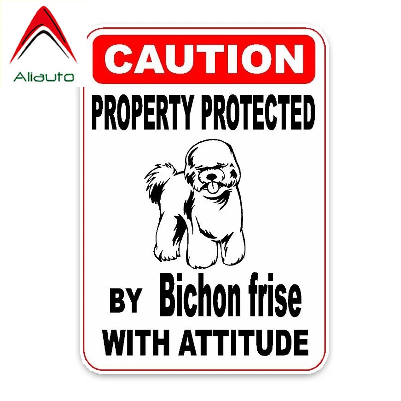 Предупреждающая наклейка на автомобиль защита от Bichon Frise Dog отражающие