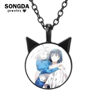 Винтажное ожерелье SONGDA из аниме Воющий замок, подвеска в виде мультяшного кошачьего уха, Женская цепочка на свитер, блестящее ювелирное изделие для девушек, подарок