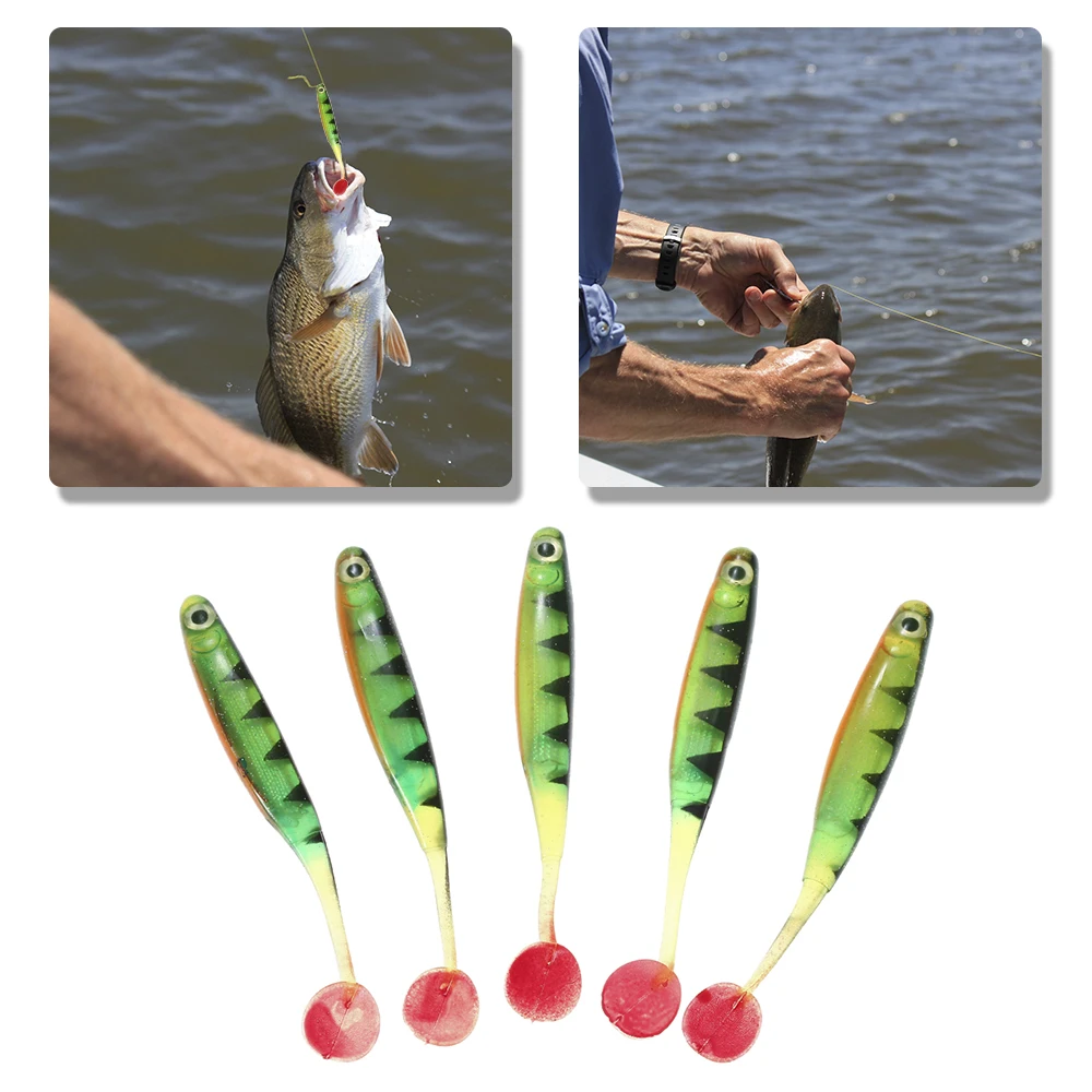 

Lixada 5PCS Soft Bait Fish Fishing Lure Silicone Bass Bait Swim Baits Plastic Lure Artificial Lures Fishing Accessories 2021 New