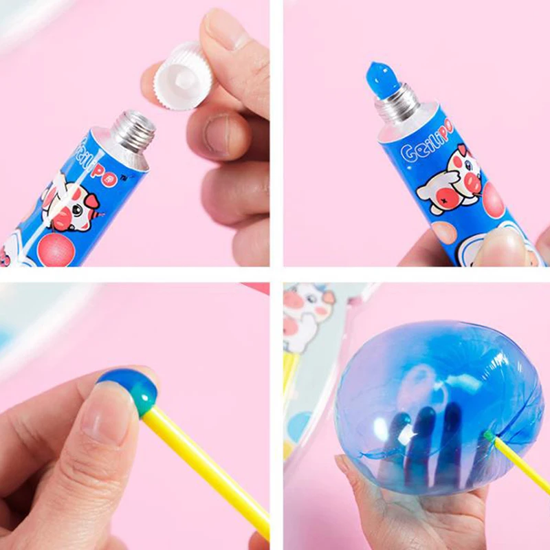 

3 шт./компл. безопасный волшебный клей-пузырь, игрушка, выдувающий цветной шар-пузырь, пластиковый воздушный шар