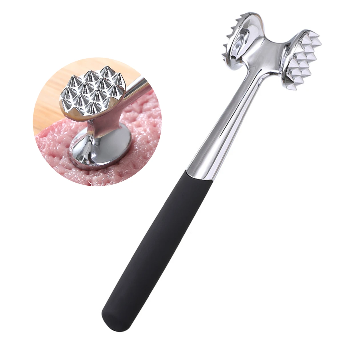 Профессиональный молоток из нержавеющей стали для мяса двухсторонний стейка