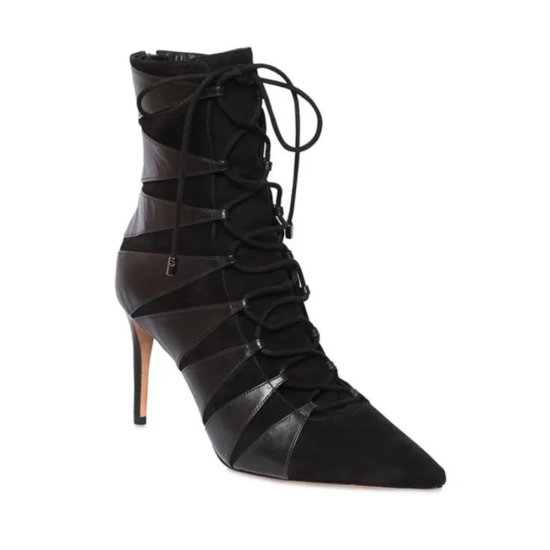 Murah Sepatu Bot Wanita Pola Baru Sepatu Bot Pendek Wanita Fashion Selebriti Internet Seksi Kualitas Tinggi Hak Tipis 11Cm 3-13 14 BBZAI