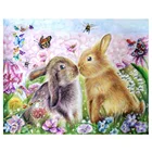 Алмазная 5D картина фантазийные кролики, 3D картина из страз, подарок, круглая Алмазная вышивка стразы, декор с животными