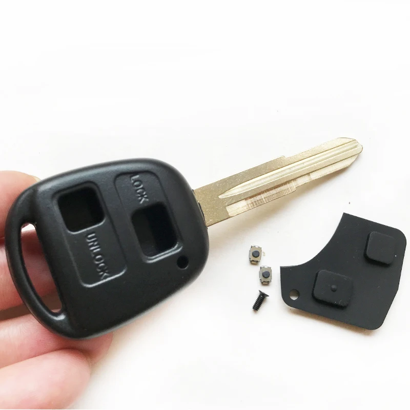 2 кнопки дистанционного ключа чехол для ключа toyota Yaris prado Corolla camry Замена управления ключа автомобиля крышка с кнопкой резиновая накладка