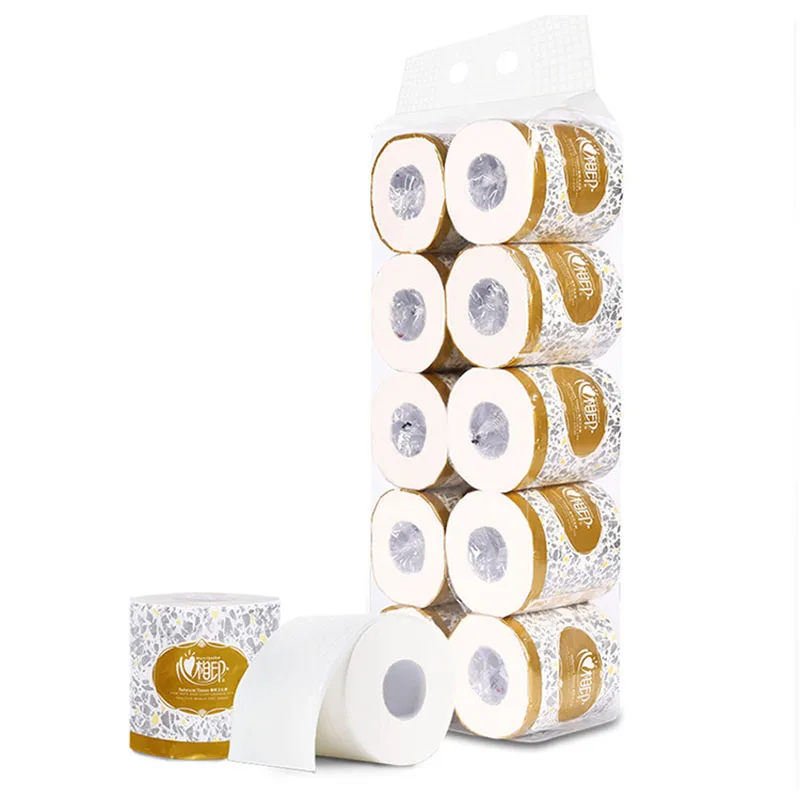 

10 рулонов 208 штук/объем высокое качество рулон туалетной бумаги жесткая 3 слоя родного дерева для малышей Мягкая бумага s бизнес ткань/40