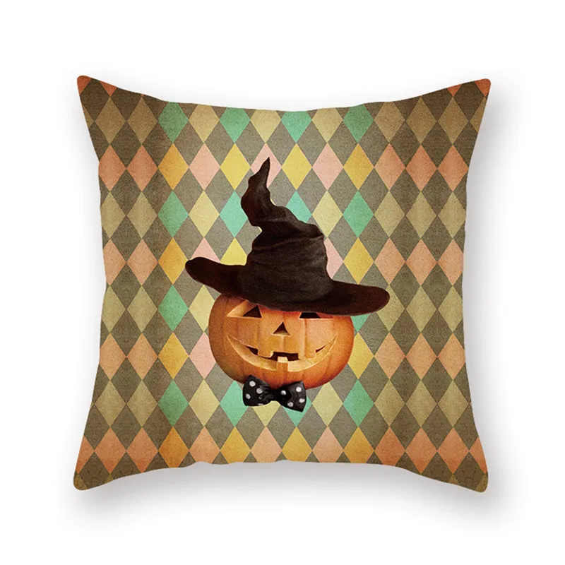 Наволочка в стиле ретро с принтом тыквы на Хэллоуин наволочка из полиэстера