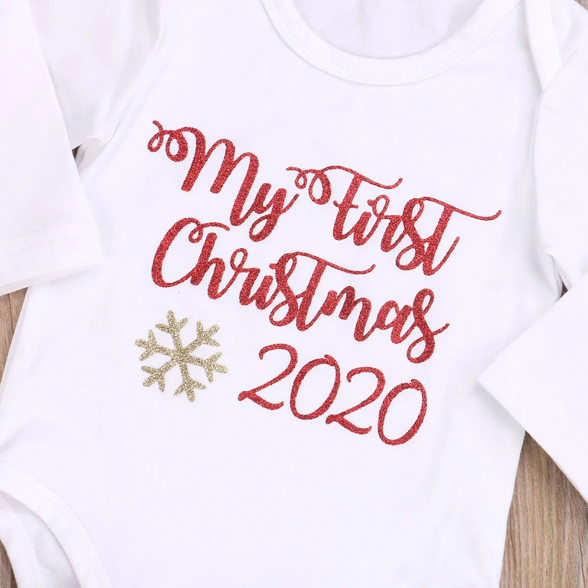 My 1st Christmas/Одежда для новорожденных девочек боди с буквенным принтом + юбка пачка в
