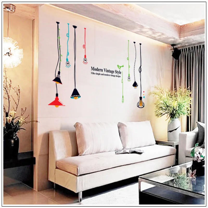 

QT-0175 Real Light Bulb Room Decor Mural Art Vinyl Wall Stickers 3d adhesive to Stickers Home Decoration Decal For Kids Rooms