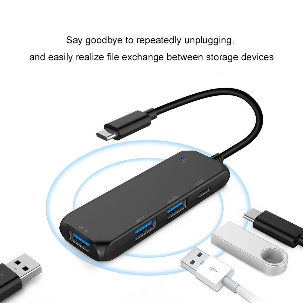CHYI 4 порта Usb c Type C 3 1 концентраторы 2 0 многопортовые s порты сплиттер хаб мини