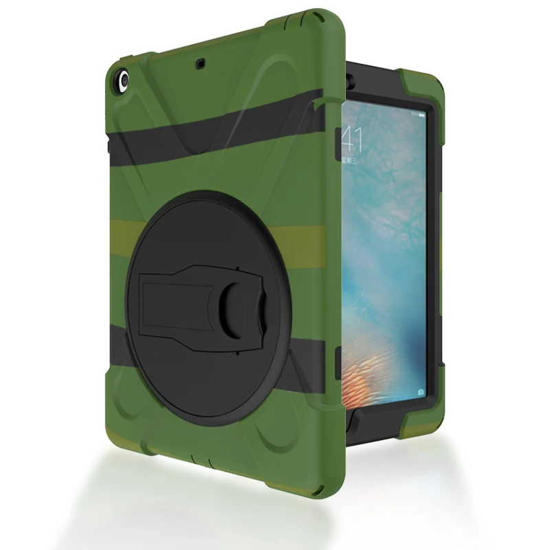 camouflage Чехол для нового iPad 9,7 6th iPad 9,7 планшет, безопасный сверхмощный ударопрочный Прочный чехол с 360 Вращающаяся подставка - Цвет: camouflage