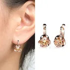 Висячие серьги с желтым цирконием женские, роскошные ювелирные украшения под розовое золото 585 пробы натуральный овальный камень пробы, Повседневная бижутерия