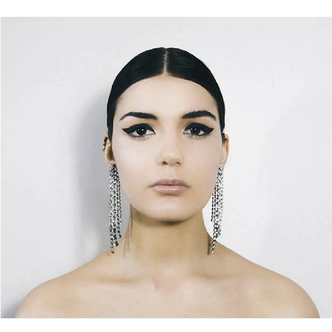 

Retro tassel new wild crystal ear pins