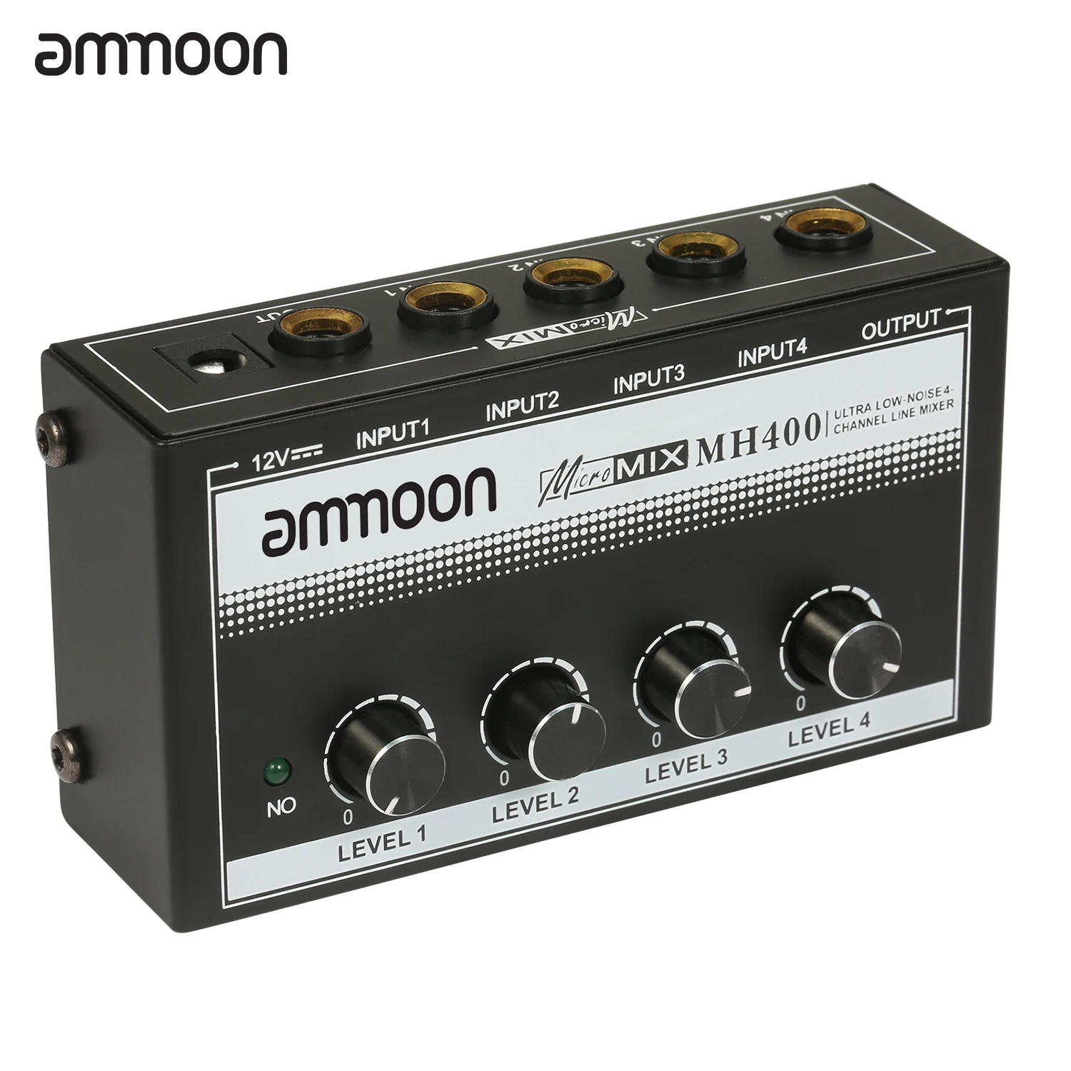 Миниатюрный линейный миксер ammoon MH400 с низким уровнем шума 4 канала аудиомиксер 3