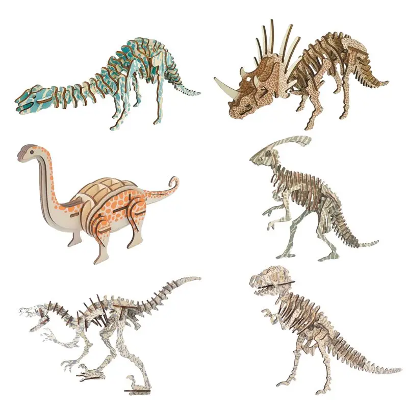 Моделирование 3D динозавр модель деревянная сборка пазл разборка головоломка