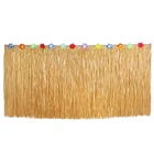 Гавайская Юбка для стола сделай сам, 75 см, Пластиковая юбка с Луау, цветочной травой, Пляжное украшение для свадьбывечеривечерние, сада, скатерть из гибискуса