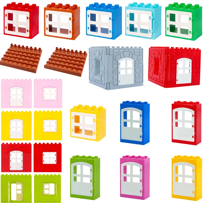 

Diy Large Particle Building Blocks House Window Doors Household Accessories Compatible with Creative Bricks Toys For Kids Gifts