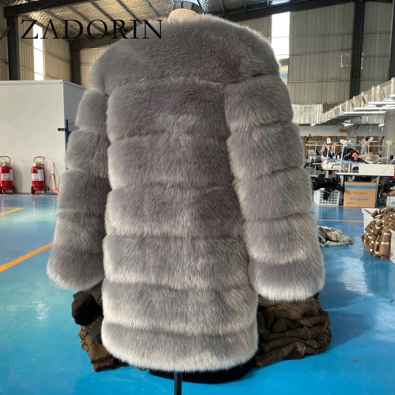ZADORIN 2021 Winter New Long Furry Faux Fur Coat Jackets Women Thick Warm Fluffy Jacket Causal Party Overcoat Plus Size | Женская одежда