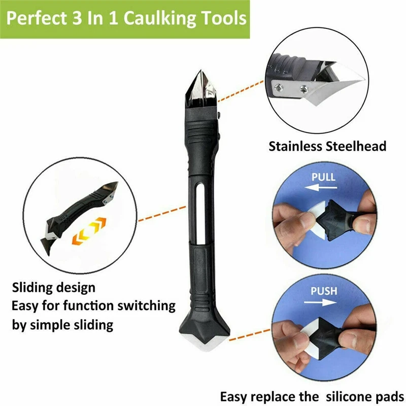 3 In1 Glass Glue Angle Scraper Caulking Tool Shovel binder Multifunctional Rubber Silicone Remover Seam | Дом и сад