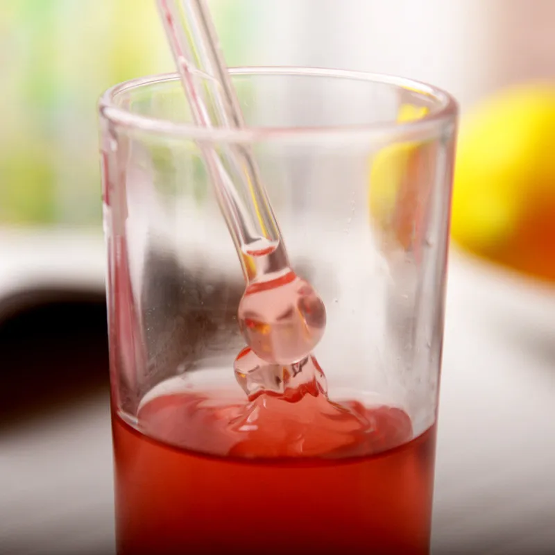 Ручная работа красочная стеклянная солома круглая головка соломинки для свадьбы