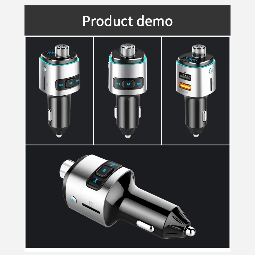 Bluetooth 4 2 автомобильный fm-передатчик DC 12-24 В QC3.0 Быстрая зарядка MP3 музыкальный