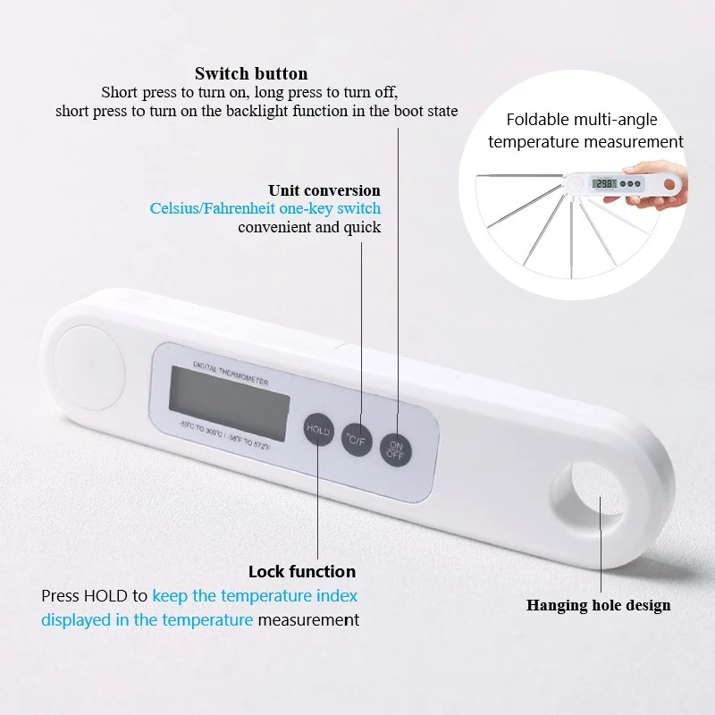 

1pc Hot Sale Digital Kitchen Thermometer For Meat Water Milk Cooking Food Probe BBQ Electronic Oven Thermometer Kitchen Tools