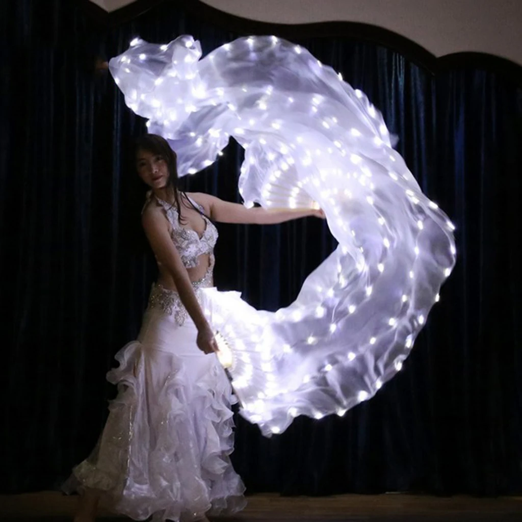 

LED Fan Veils for Left Hand Belly Dance Silk Dancing Veil LED Light Up Show