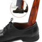 1 шт. деревянный обувной рожок, деревянный рожок для обуви 9*3,5 см с короткой ручкой, рожок для обуви с кожаным шнуром, аксессуары для обуви, рога