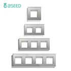 Настенная рама BSEED Sinlge из хрустального стекла, двойные световые переключатели с металлическим основанием, европейские стандартные детали сделай сам, Бесплатная комбинация