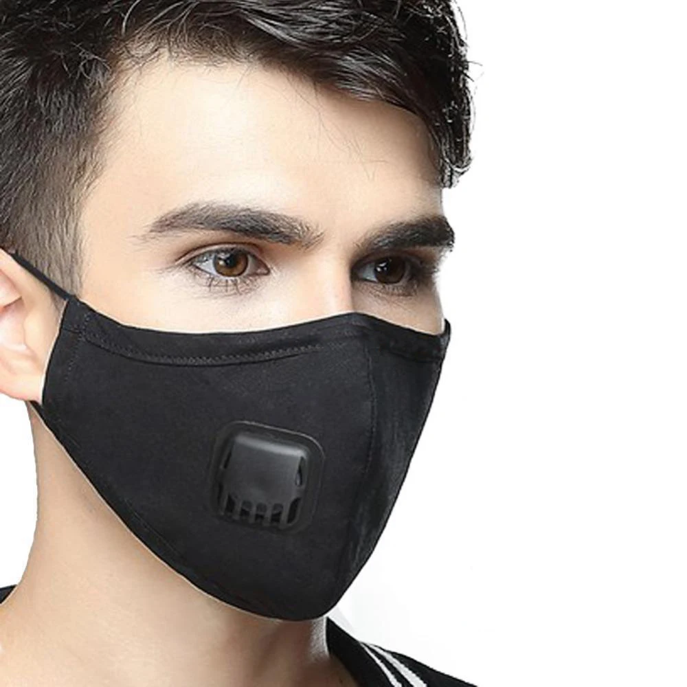 Многоразовые маски для лица черная маска моющаяся Крышка рта с дыхательным
