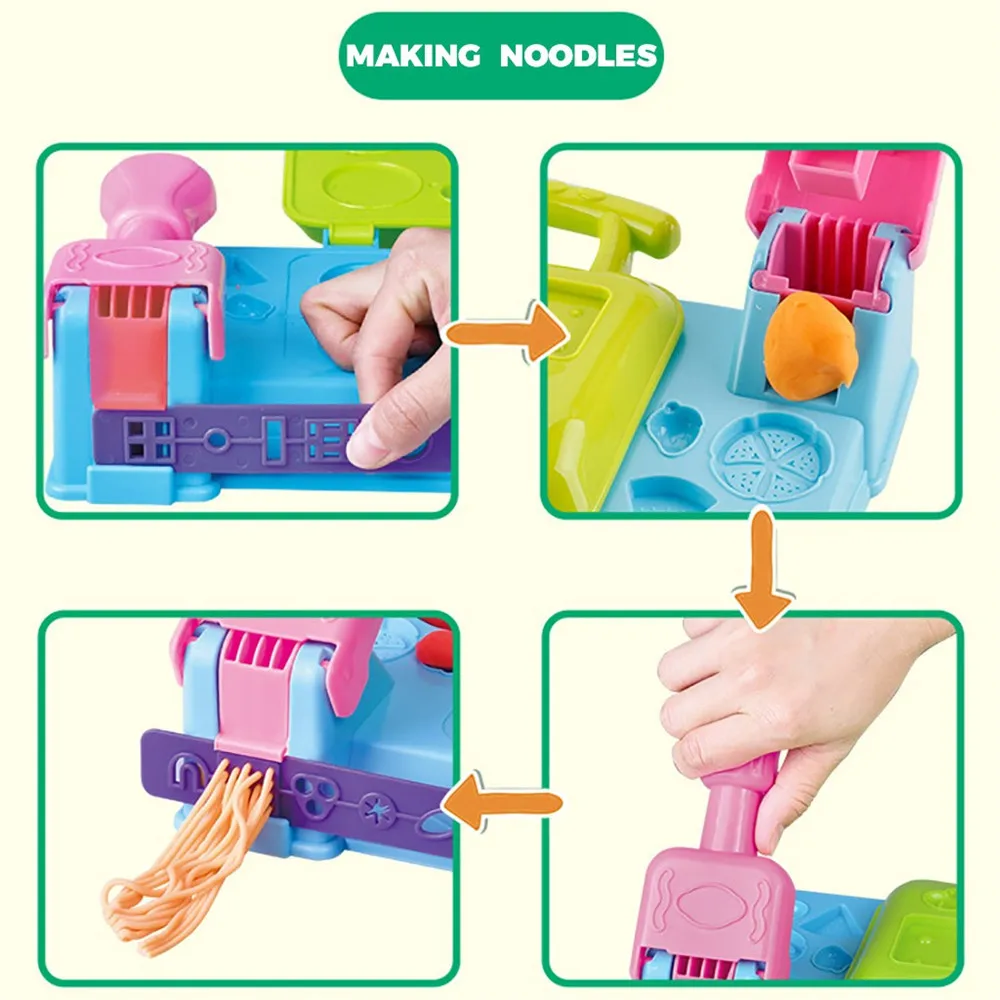 DIY Hamburger Plasticine Noodle Machine Cone Mold Kitchen Toys Children Color Clay Handmade Cloud Slime simulation hamburger | Игрушки и