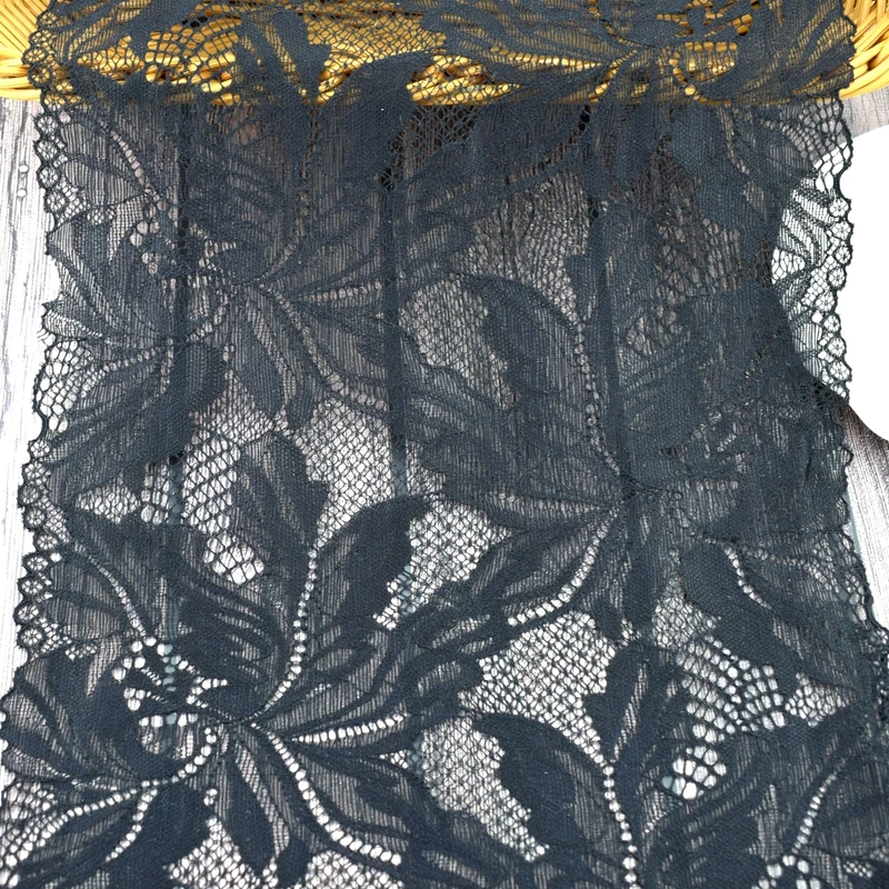 Утолщенное Черное кружево #1756 1 ярд Эластичная отделка швейные принадлежности