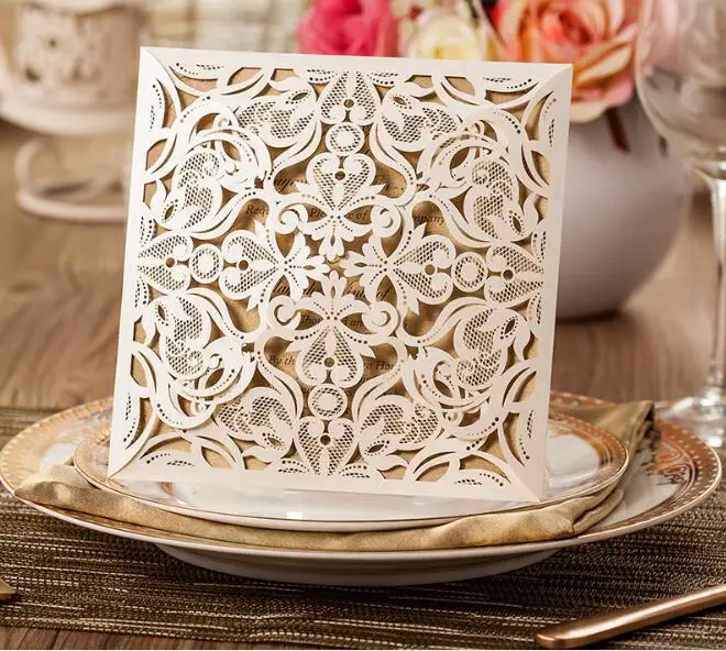 25 штук образец золото белый черный лазерная резка роза флора свадебные