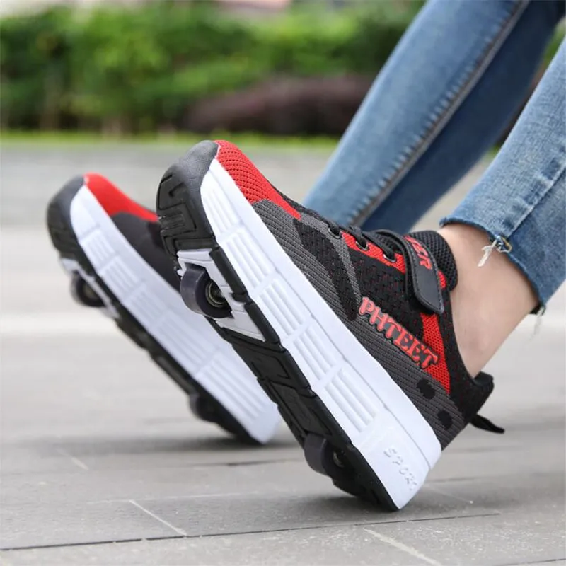 

Adult Children Roller Skates Shoes Sneakers Men with Single Wheel and Double Wheel Rollers Skate Shoes Tennis Shoes Walking shoe
