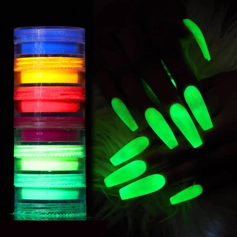 

Reflected Nail Glitter Powder Shiny Glow Party Dipping Nail Powder Reflective Nail Art Tools for Disco Dancing Luminous Chrome